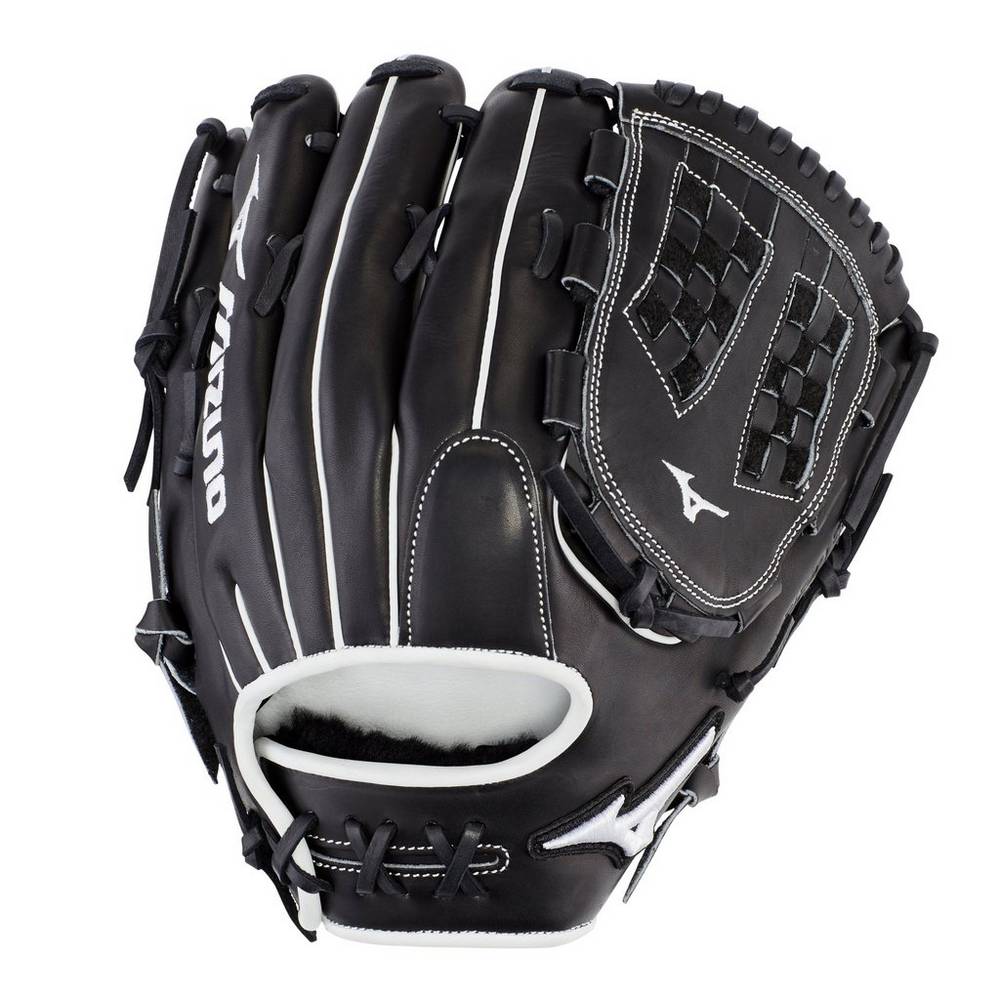 Damske Rukavice Mizuno Pro Select Fastpitch 12.5" Softball Čierne Vypredaj ZFDB46239